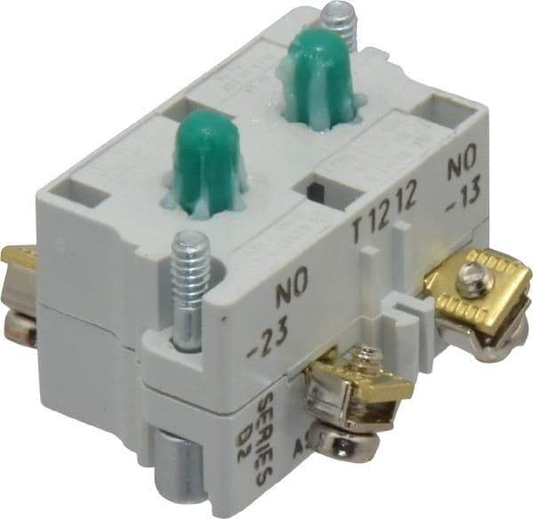 Eaton Cutler-Hammer - 2NO, 0.5 Amp, Electrical Switch Contact Block - 120 VAC/VDC, Pressure Terminal, 30-1/2mm Hole, For Use with E34 Operators, Standard 10250T - Industrial Tool & Supply