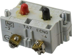Eaton Cutler-Hammer - NO/NC, 0.5 Amp, Electrical Switch Contact Block - 120 VAC/VDC, Pressure Terminal, 30-1/2mm Hole, For Use with E34 Operators, Standard 10250T - Industrial Tool & Supply