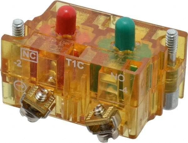 Eaton Cutler-Hammer - NO/NC, 0.5 Amp, Electrical Switch Contact Block - 120 VAC/VDC, Pressure Terminal, 30-1/2mm Hole, For Use with E34 Operators, Standard 10250T - Industrial Tool & Supply
