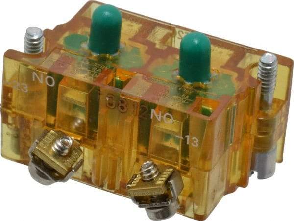 Eaton Cutler-Hammer - 2NO, 0.5 Amp, Electrical Switch Contact Block - 120 VAC/VDC, Pressure Terminal, 30-1/2mm Hole, For Use with E34 Operators, Standard 10250T - Industrial Tool & Supply
