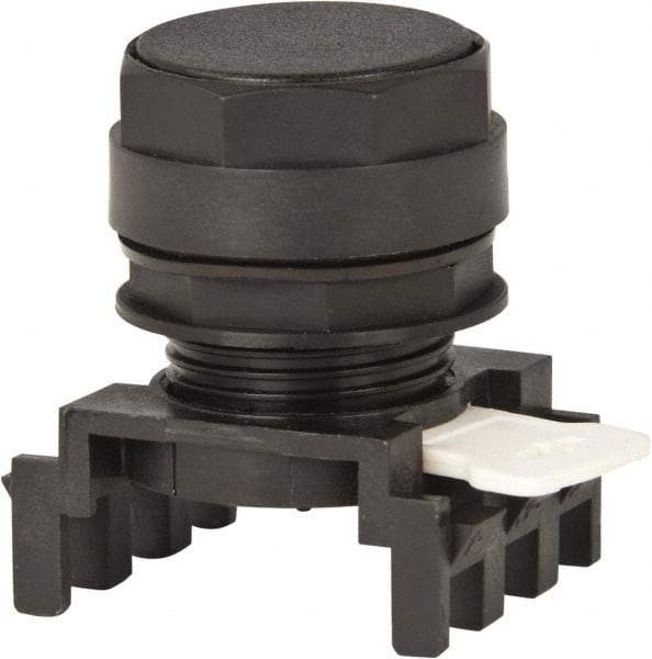 Eaton Cutler-Hammer - 25mm Mount Hole, Flush, Pushbutton Switch Only - Round, Black Pushbutton, Nonilluminated, Momentary (MO) - Industrial Tool & Supply