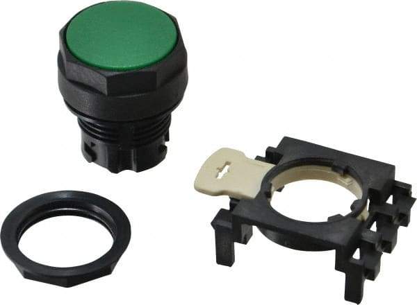 Eaton Cutler-Hammer - 25mm Mount Hole, Flush, Pushbutton Switch Only - Round, Green Pushbutton, Nonilluminated, Momentary (MO) - Industrial Tool & Supply