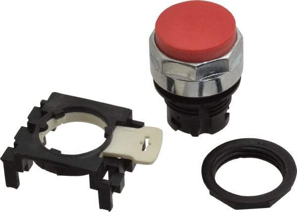 Eaton Cutler-Hammer - 25mm Mount Hole, Extended Straight, Pushbutton Switch Only - Round, Red Pushbutton, Nonilluminated, Momentary (MO) - Industrial Tool & Supply
