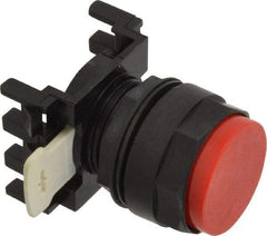 Eaton Cutler-Hammer - 25mm Mount Hole, Extended Straight, Pushbutton Switch Only - Round, Red Pushbutton, Nonilluminated, Momentary (MO) - Industrial Tool & Supply