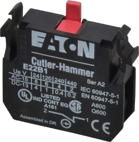Eaton Cutler-Hammer - NC, Electrical Switch Contact Block - 22-1/2mm Hole, For Use with Indicating Lights, Pushbuttons - Industrial Tool & Supply