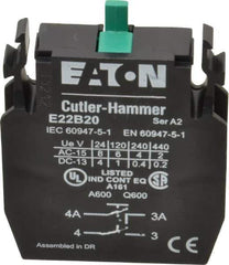 Eaton Cutler-Hammer - 2NO, Electrical Switch Contact Block - 22-1/2mm Hole, For Use with Indicating Lights, Pushbuttons - Industrial Tool & Supply
