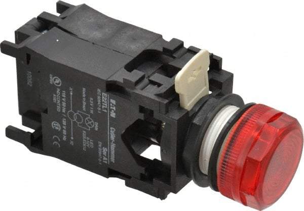 Eaton Cutler-Hammer - 120 VAC/VDC Red Lens Incandescent Indicating Light - Round Lens - Industrial Tool & Supply