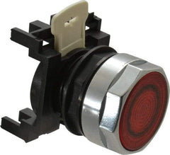 Eaton Cutler-Hammer - 25mm Mount Hole, Flush, Pushbutton Switch Only - Round, Red Pushbutton, Illuminated, Momentary (MO) - Industrial Tool & Supply