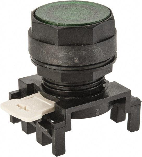 Eaton Cutler-Hammer - 25mm Mount Hole, Flush, Pushbutton Switch Only - Round, Green Pushbutton, Illuminated, Momentary (MO) - Industrial Tool & Supply