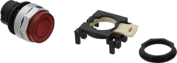 Eaton Cutler-Hammer - 25mm Mount Hole, Extended Straight, Pushbutton Switch Only - Round, Red Pushbutton, Illuminated, Momentary (MO) - Industrial Tool & Supply
