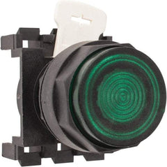 Eaton Cutler-Hammer - 25mm Mount Hole, Extended Straight, Pushbutton Switch Only - Round, Green Pushbutton, Illuminated, Momentary (MO) - Industrial Tool & Supply