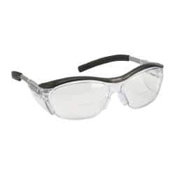 3M - +2.5, Clear Lenses, Anti-Fog, Framed Magnifying Safety Glasses - UV Protection, Adjustable Temples, Gray Plastic Frame, ANSI Z87.1-2010 - Industrial Tool & Supply
