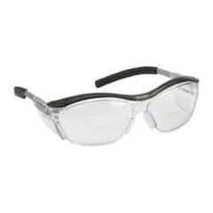 3M - +2.5, Clear Lenses, Anti-Fog, Framed Magnifying Safety Glasses - UV Protection, Adjustable Temples, Gray Plastic Frame, ANSI Z87.1-2010 - Industrial Tool & Supply