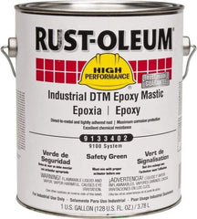 Rust-Oleum - 1 Gal Gloss Safety Green Epoxy Mastic - 100 to 225 Sq Ft/Gal Coverage, <340 g/L VOC Content, Direct to Metal - Industrial Tool & Supply