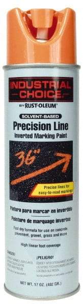 Rust-Oleum - 17 fl oz Orange Marking Paint - 600' to 700' Coverage at 1" Wide, Solvent-Based Formula - Industrial Tool & Supply