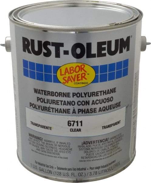 Rust-Oleum - 1 Gal Can Clear Water-Based Polyurethane - 400 to 800 Sq Ft/Gal Coverage, <250 g/L VOC Content - Industrial Tool & Supply
