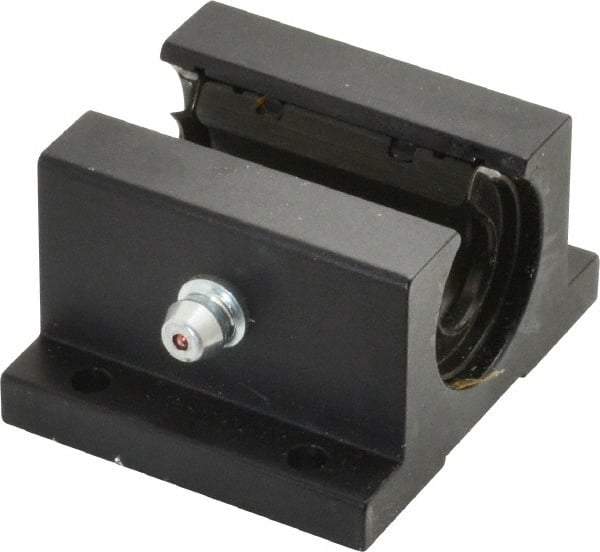 L.M76 - 0.5005" Inside Diam, Open Single Pillow Block Linear Bearing - 2" Overall Width - Industrial Tool & Supply
