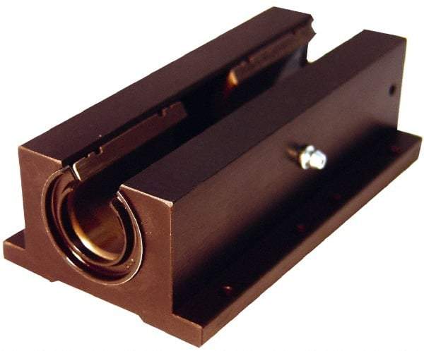 L.M76 - 1.0008" Inside Diam, Open Twin Pillow Block Linear Bearing - 3-1/4" Overall Width - Industrial Tool & Supply