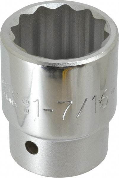Proto - 1-7/16", 1" Drive, Standard Hand Socket - 12 Points, 2-3/4" OAL - Industrial Tool & Supply
