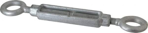 Made in USA - 5,200 Lb Load Limit, 3/4" Thread Diam, 6" Take Up, Steel Eye & Eye Turnbuckle - 17-3/4" Closed Length - Industrial Tool & Supply