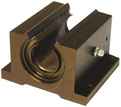 L.M76 - 1.0008" Inside Diam, Open Single Pillow Block Linear Bearing - 3-1/4" Overall Width - Industrial Tool & Supply