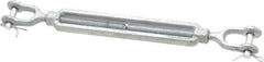 Made in USA - 1,200 Lb Load Limit, 3/8" Thread Diam, 6" Take Up, Steel Jaw & Jaw Turnbuckle - 12" Closed Length - Industrial Tool & Supply