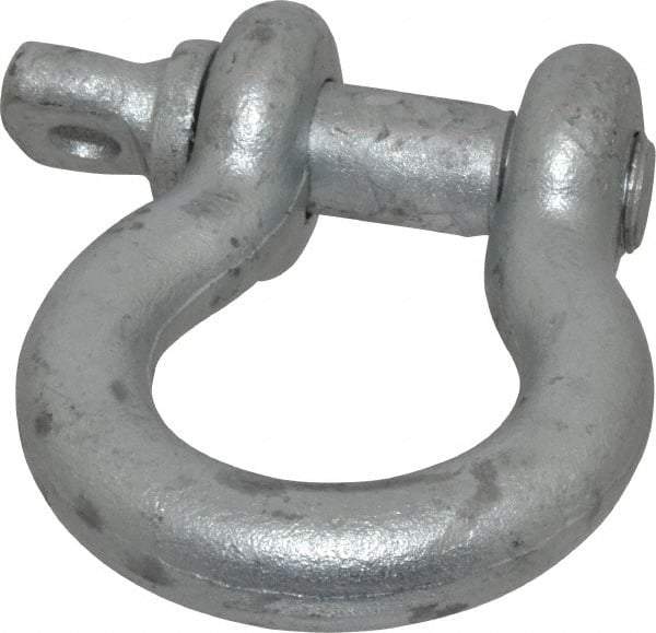 Made in USA - 7/8" Nominal Chain Size, 6.5 Ton Carbon Steel Screw Anchor Shackle - 7/8" Diam, 1" Pin Diam, 3-1/8" High x 1-7/16" Wide Inside Jaw, 2-1/16" Inside Width, 2" Max Body Thickness - Industrial Tool & Supply