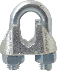 Value Collection - 3/8" Wire Rope U-Bolt Clip - Malleable Iron, Galvanized - Industrial Tool & Supply