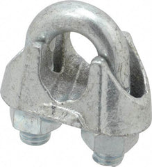 Value Collection - 7/16" Wire Rope U-Bolt Clip - Malleable Iron, Galvanized - Industrial Tool & Supply