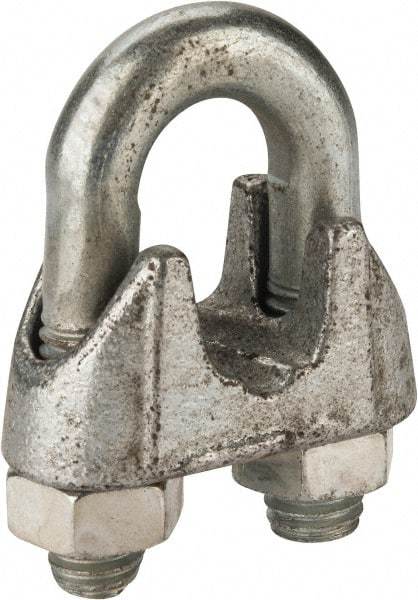 Value Collection - 9/16" Wire Rope U-Bolt Clip - Malleable Iron, Galvanized - Industrial Tool & Supply