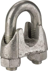 Value Collection - 3/4" Wire Rope U-Bolt Clip - Malleable Iron, Galvanized - Industrial Tool & Supply