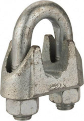 Value Collection - 7/8" Wire Rope U-Bolt Clip - Malleable Iron, Galvanized - Industrial Tool & Supply