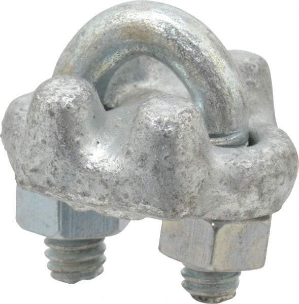 Value Collection - 1/8" Wire Rope U-Bolt Clip - Forged Steel, Galvanized - Industrial Tool & Supply