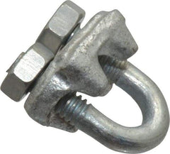 Value Collection - 3/16" Wire Rope U-Bolt Clip - Forged Steel, Galvanized - Industrial Tool & Supply