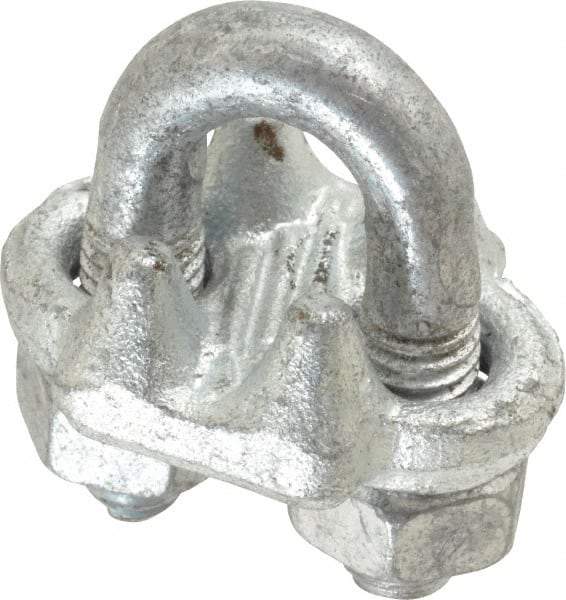 Value Collection - 5/16" Wire Rope U-Bolt Clip - Forged Steel, Galvanized - Industrial Tool & Supply