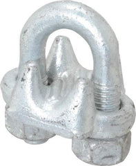 Value Collection - 3/8" Wire Rope U-Bolt Clip - Forged Steel, Galvanized - Industrial Tool & Supply