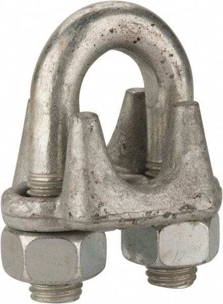 Value Collection - 7/8" Wire Rope U-Bolt Clip - Forged Steel, Galvanized - Industrial Tool & Supply