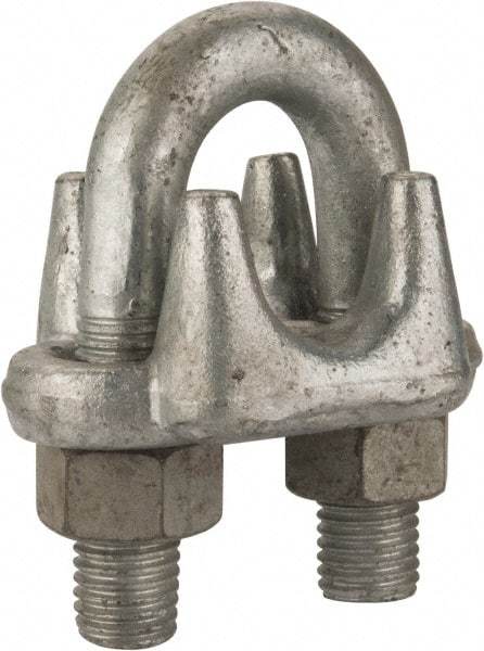 Value Collection - 1" Wire Rope U-Bolt Clip - Forged Steel, Galvanized - Industrial Tool & Supply