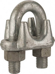 Value Collection - 1" Wire Rope U-Bolt Clip - Forged Steel, Galvanized - Industrial Tool & Supply