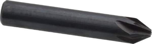 Keo - 1/4" Head Diam, 1/4" Shank Diam, 6 Flute 60° High Speed Steel Countersink - Bright Finish, 1-1/2" OAL, Single End, Straight Shank, Right Hand Cut - Industrial Tool & Supply