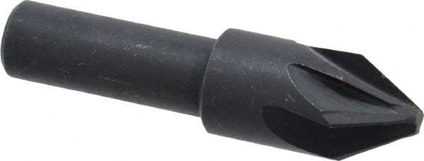 Keo - 1/2" Head Diam, 3/8" Shank Diam, 6 Flute 60° High Speed Steel Countersink - Bright Finish, 2" OAL, Single End, Straight Shank, Right Hand Cut - Industrial Tool & Supply
