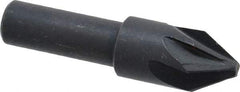 Keo - 1/2" Head Diam, 3/8" Shank Diam, 6 Flute 60° High Speed Steel Countersink - Bright Finish, 2" OAL, Single End, Straight Shank, Right Hand Cut - Industrial Tool & Supply