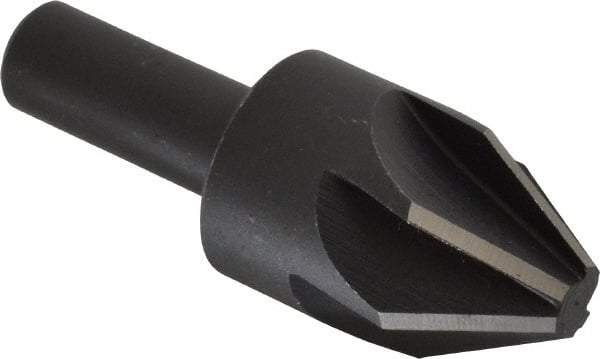 Keo - 1" Head Diam, 1/2" Shank Diam, 6 Flute 60° High Speed Steel Countersink - Bright Finish, 2-3/4" OAL, Single End, Straight Shank, Right Hand Cut - Industrial Tool & Supply