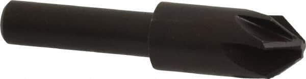 Keo - 3/8" Head Diam, 1/4" Shank Diam, 6 Flute 82° High Speed Steel Countersink - Bright Finish, 1-3/4" OAL, Single End, Straight Shank, Right Hand Cut - Industrial Tool & Supply