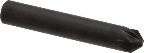 Keo - 1/4" Head Diam, 1/4" Shank Diam, 6 Flute 90° High Speed Steel Countersink - Bright Finish, 1-1/2" OAL, Single End, Straight Shank, Right Hand Cut - Industrial Tool & Supply