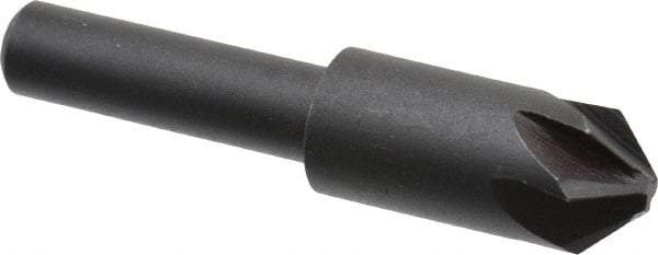 Keo - 3/8" Head Diam, 1/4" Shank Diam, 6 Flute 90° High Speed Steel Countersink - Bright Finish, 1-3/4" OAL, Single End, Straight Shank, Right Hand Cut - Industrial Tool & Supply