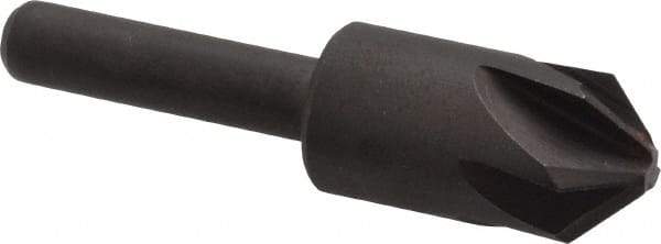 Keo - 1/2" Head Diam, 1/4" Shank Diam, 6 Flute 90° High Speed Steel Countersink - Bright Finish, 2" OAL, Single End, Straight Shank, Right Hand Cut - Industrial Tool & Supply