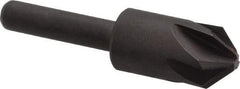Keo - 1/2" Head Diam, 1/4" Shank Diam, 6 Flute 90° High Speed Steel Countersink - Bright Finish, 2" OAL, Single End, Straight Shank, Right Hand Cut - Industrial Tool & Supply