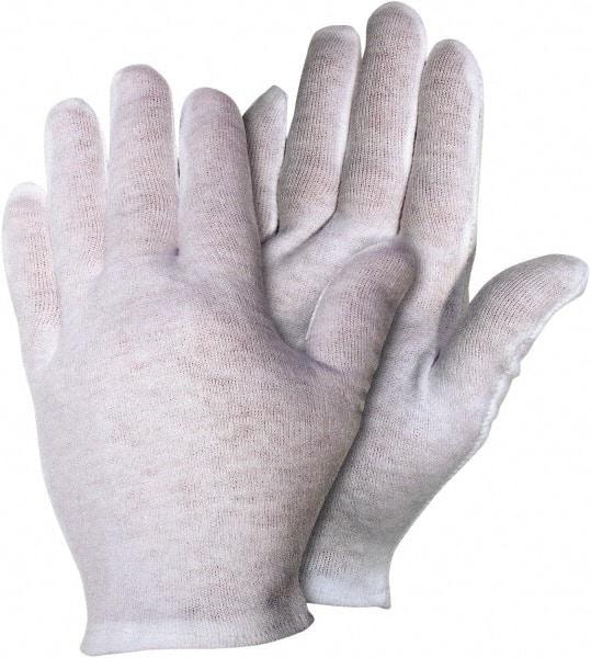 MCR Safety - Size L Cotton General Protection Work Gloves - For Inspection, Uncoated, Slip-On Cuff, Full Fingered, White, Ambidextrous - Industrial Tool & Supply