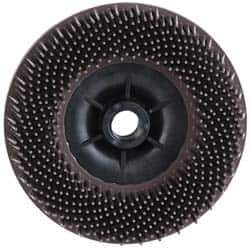 3M - 4-1/2" 36 Grit Ceramic Straight Disc Brush - Very Coarse Grade, Threaded Hole Connector, 3/4" Trim Length, 5/8-11 Threaded Arbor Hole - Industrial Tool & Supply